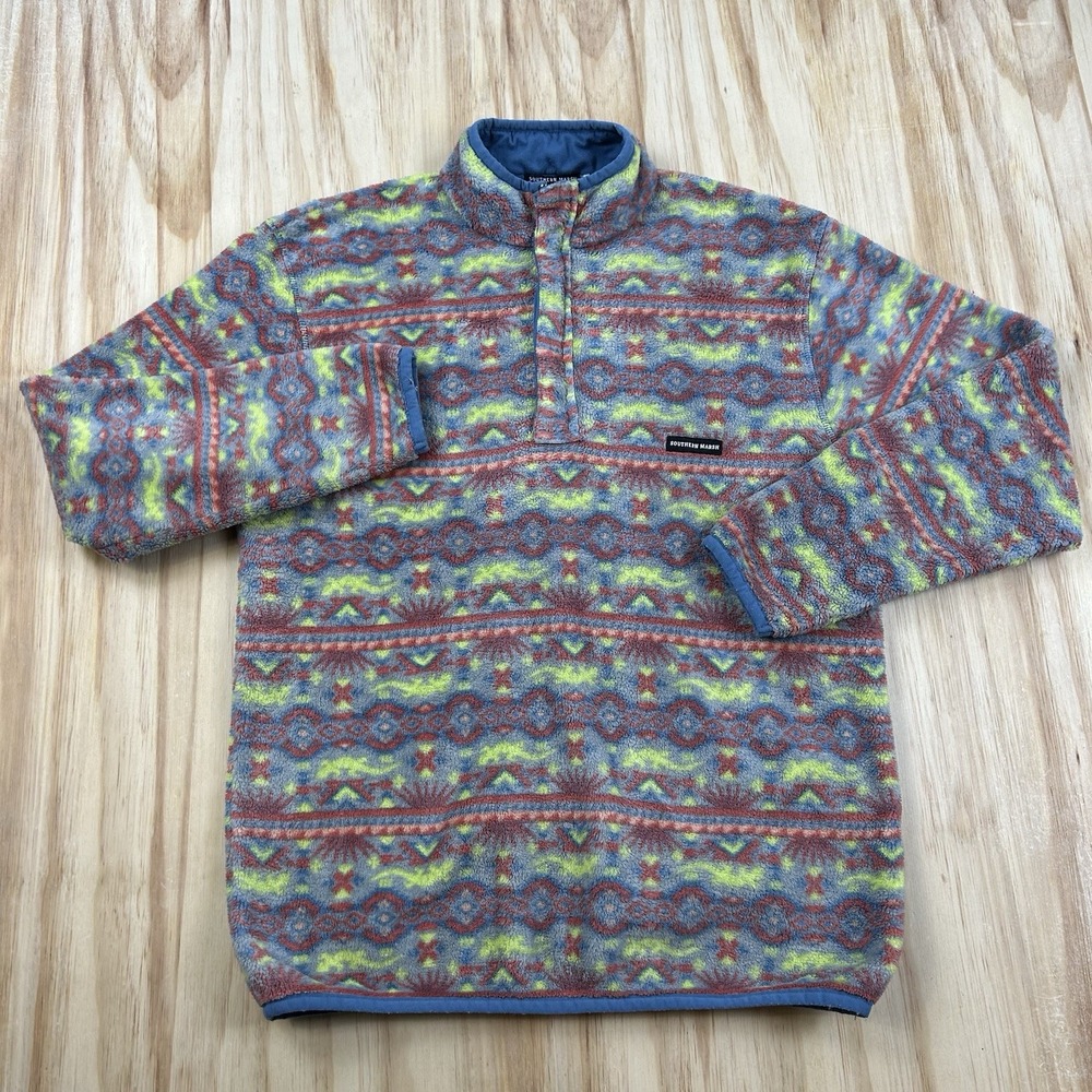Southern Marsh Women's Aztec Southwest Quarter Snap Sweater Medium Colorful